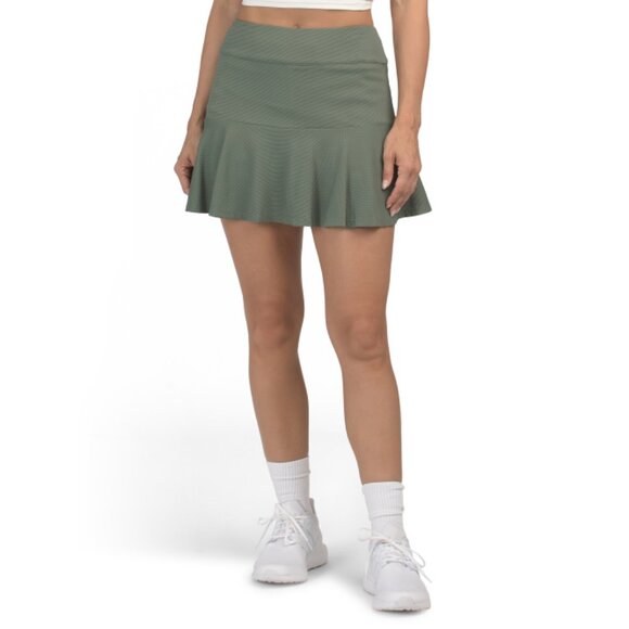CABANA LIFE Olive Green Upf 50 Pique Knit Flounce Skort - Picture 1 of 2